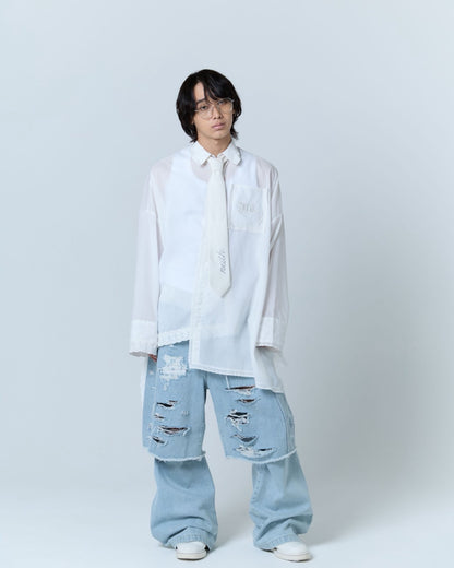 Handkerchief Shirt Dress (White)