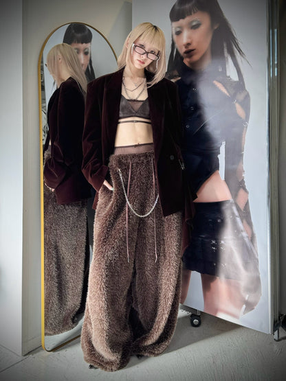 Leather Layered Bra(Brown)