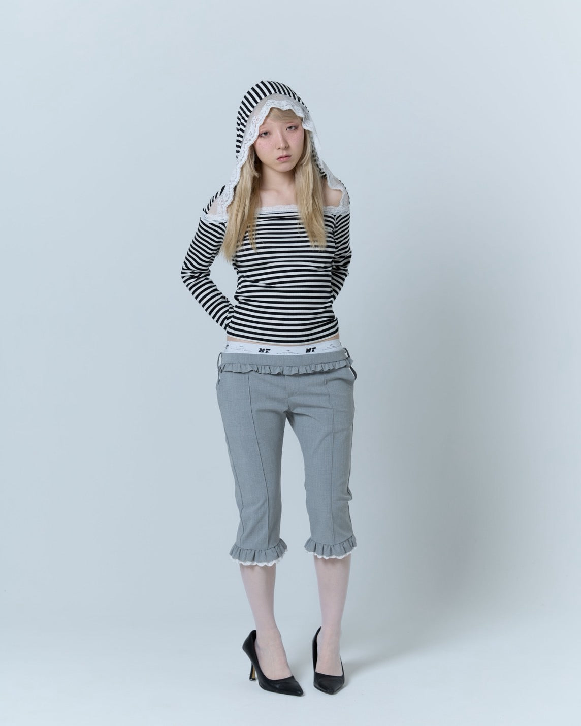 Layered Sabrina Pants (Gray)