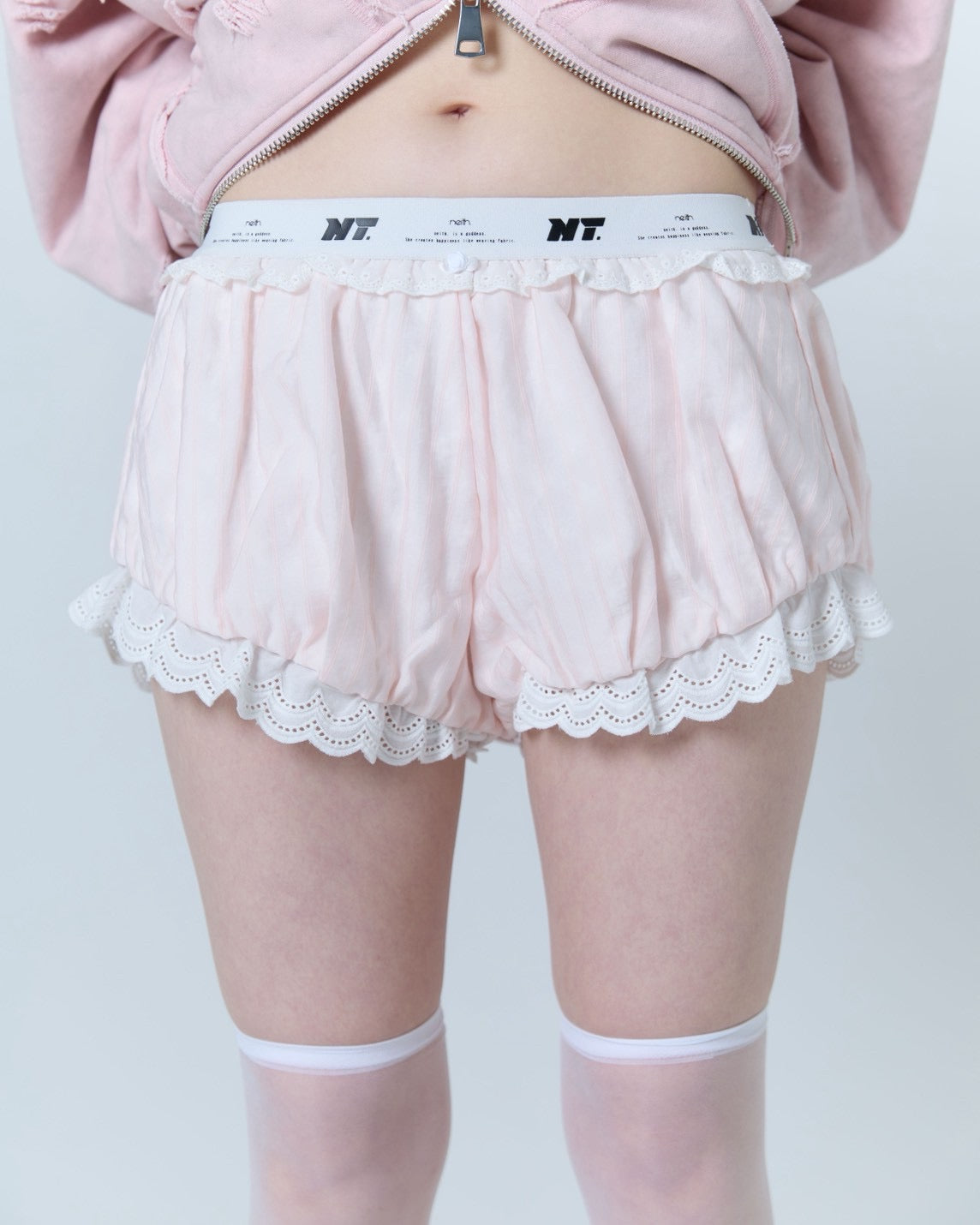 Cotton Lace Drawers (Pink）