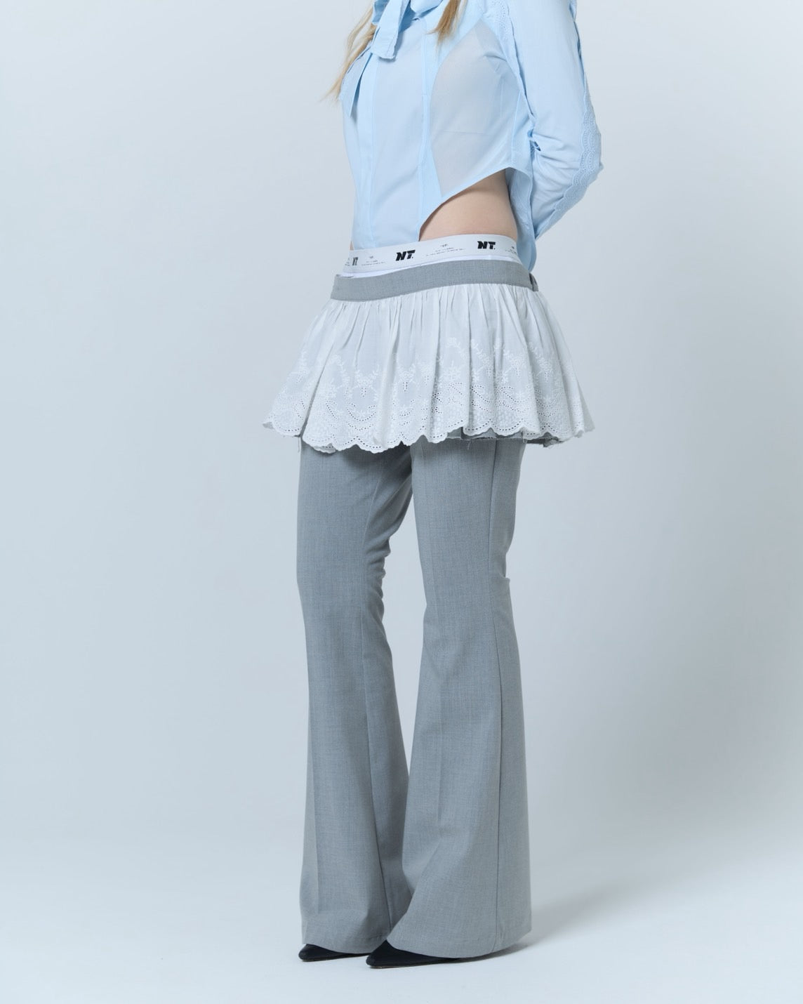Destroyed Micro Mini Skirt (Gray)