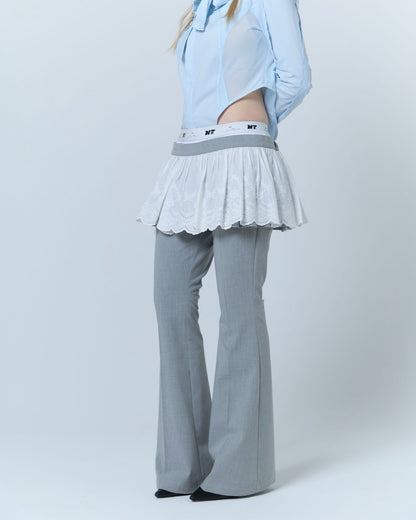 Destroyed Micro Mini Skirt (Gray)