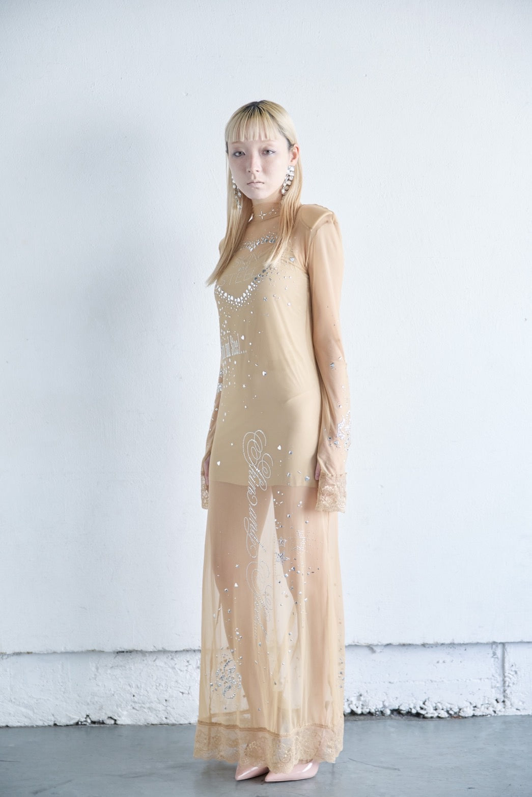 Metallic Sparkle Skin Dress(Beige)