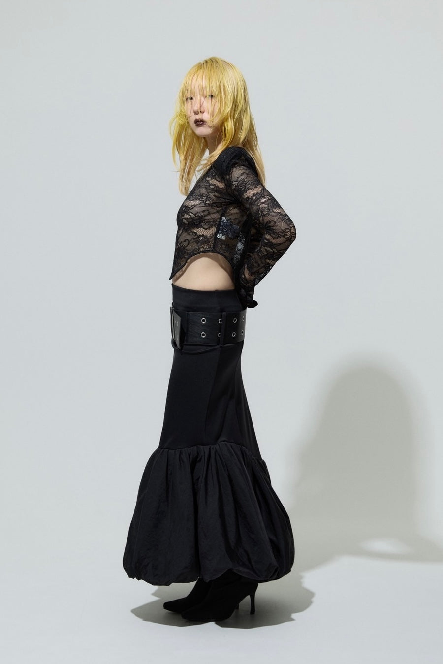 Leather Balloon Dresskirt(Black)
