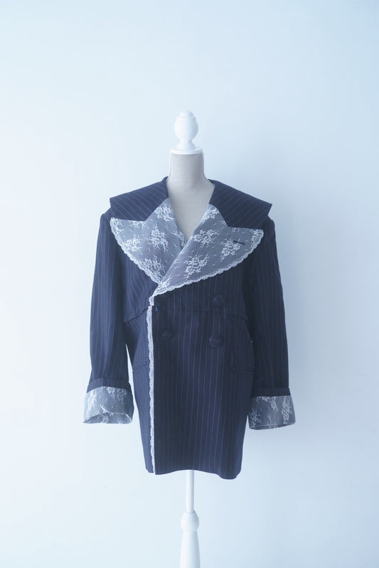 Too Big Stripe Jacket(Navy)