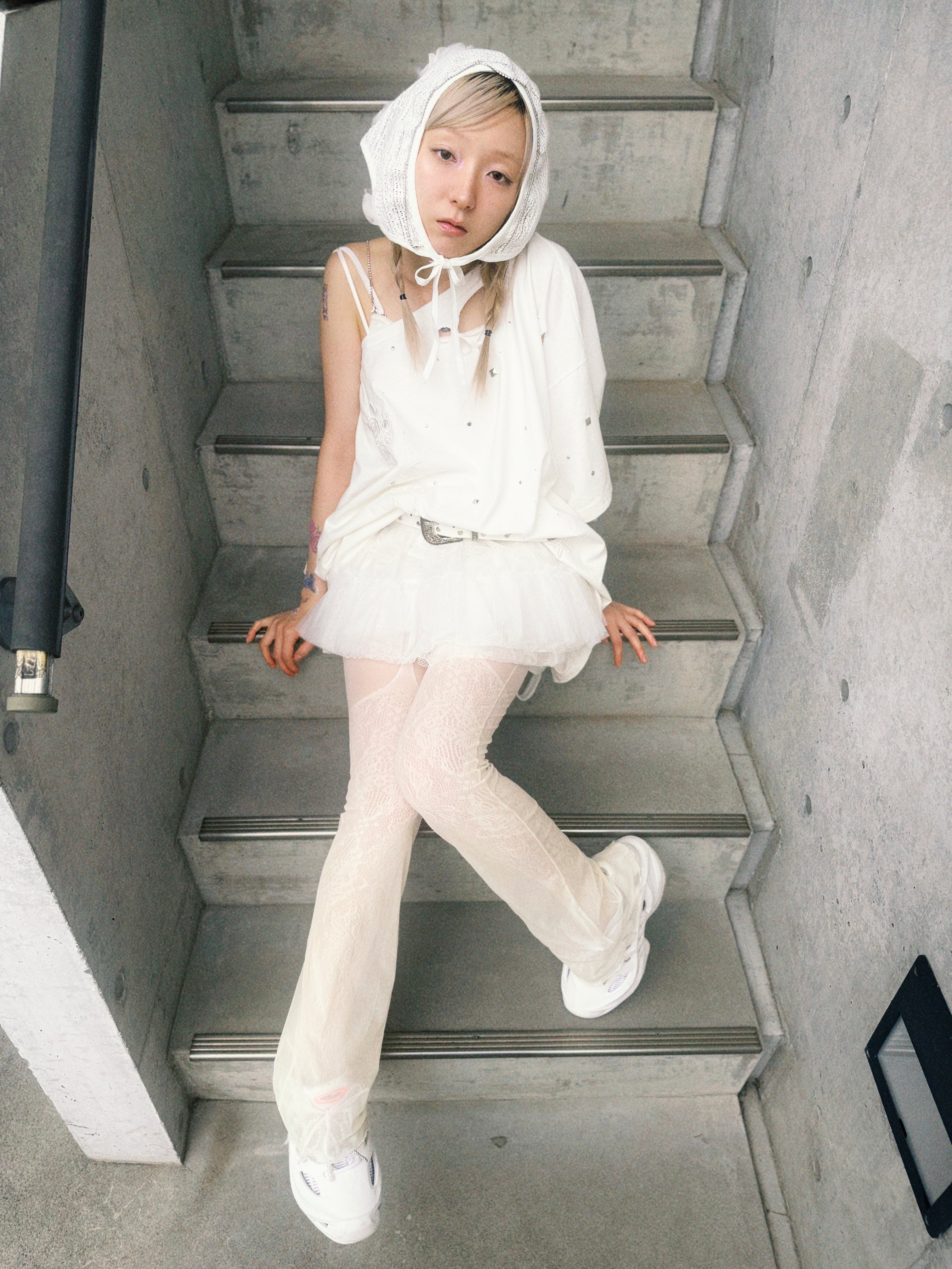 大人 可愛い 服  Multi Tulle neith.onlinestore – White) Top(Lace トップス