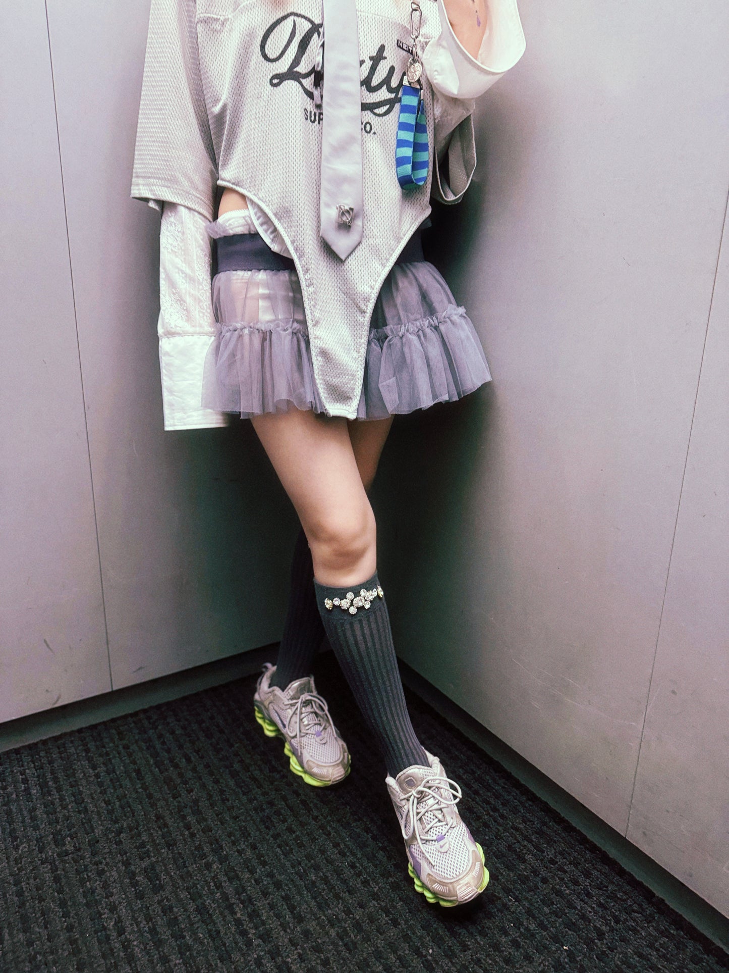 Multi Tulle Top(Gray)