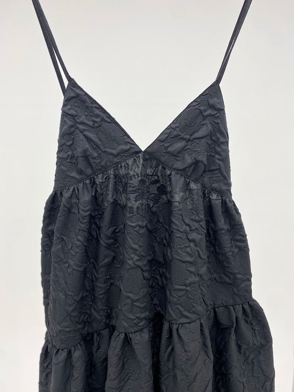 Flower Jacquart Camisole Dress(Black)