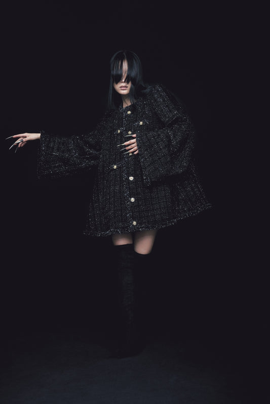 Tweed Bell Dress(Black)