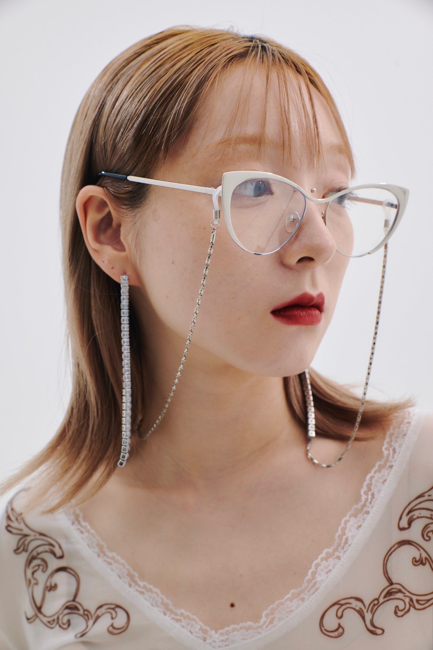 Armed Shape Glasses(Silver)