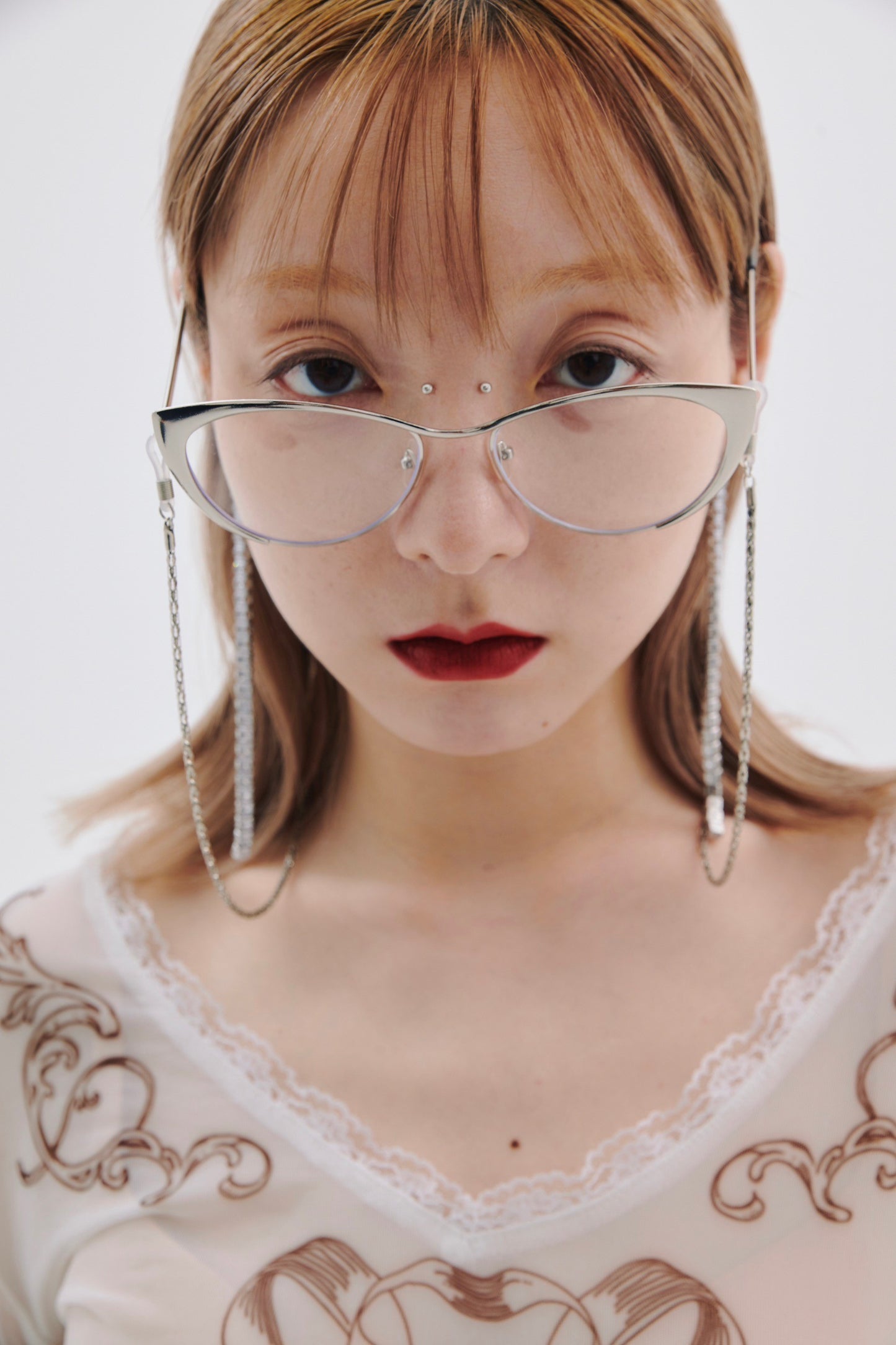 Armed Shape Glasses(Silver)