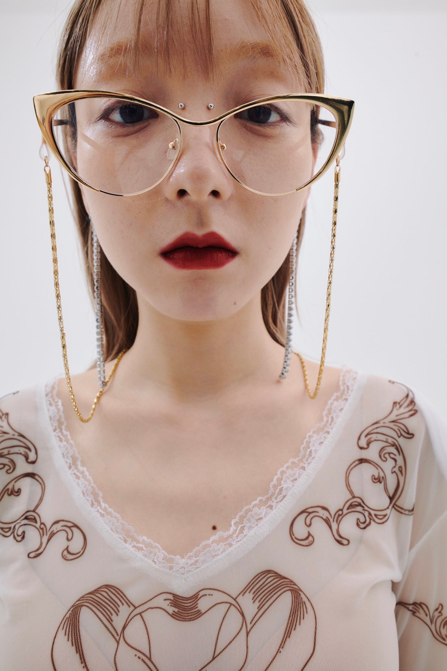 Metal Glasses Chain(Gold)