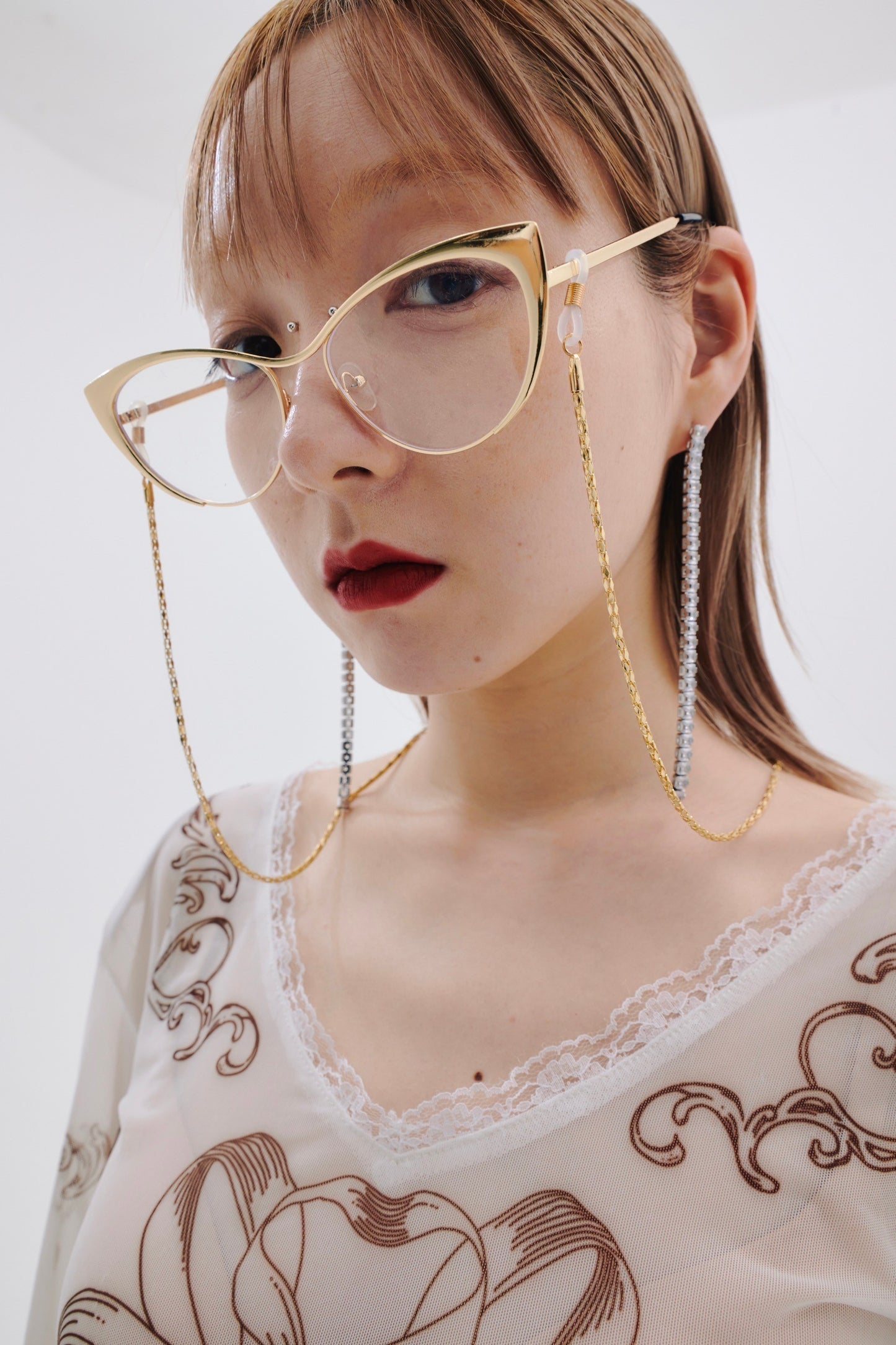 Metal Glasses Chain(Gold)