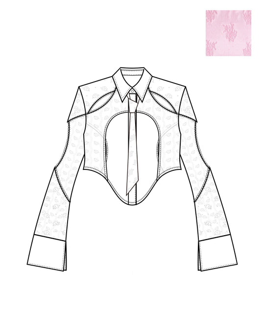 Lace Tied Shirts（Pink）【4月上旬発送】