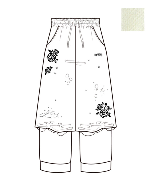Rose Crush Sweat Pants(White）【4月上旬発送】