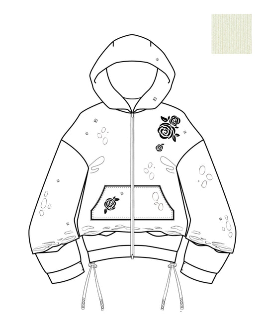 Rose Crush Hoodie(White）【4月上旬発送】