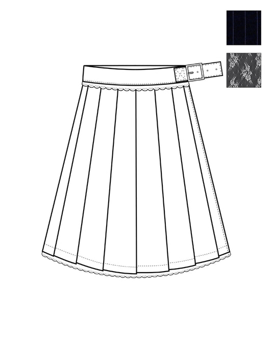 Pleats Skirt Pants（Navy）【4月上旬発送】