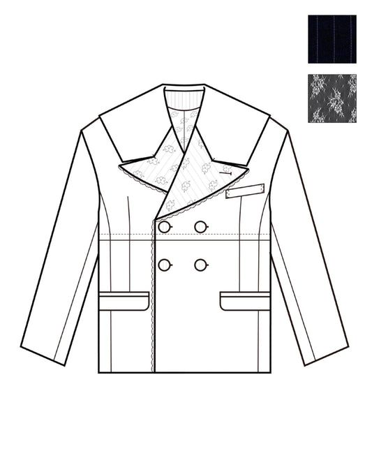 Too Big Stripe Jacket（Navy）【4月上旬発送】