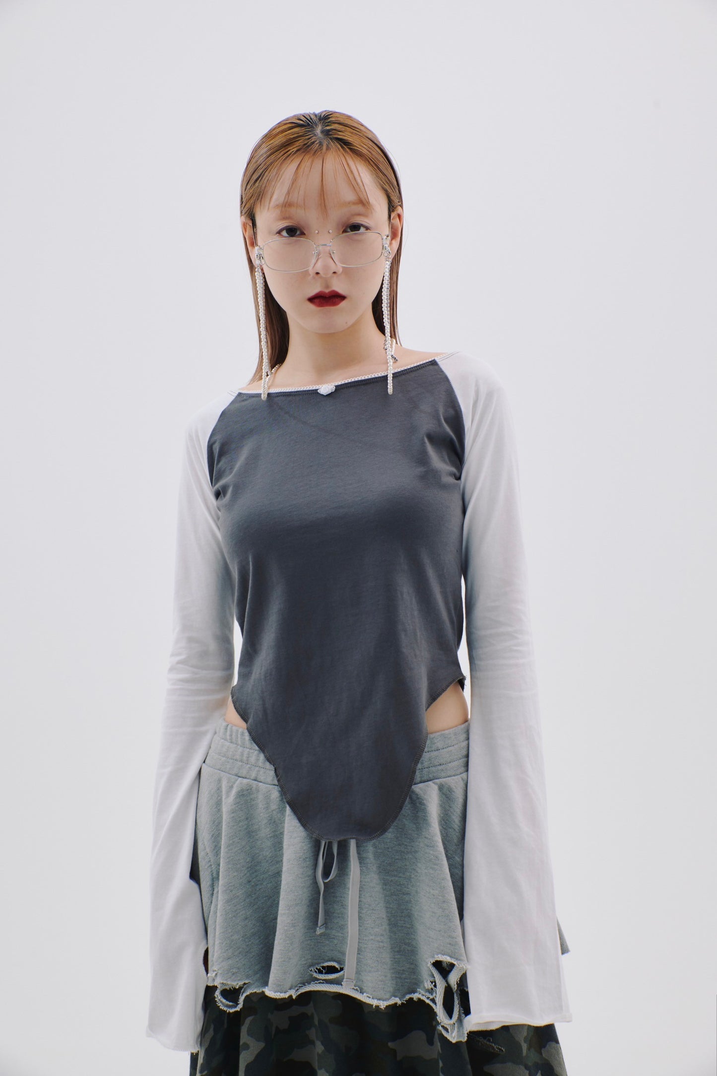 Lingerie Raglan Top(Dark Gray)