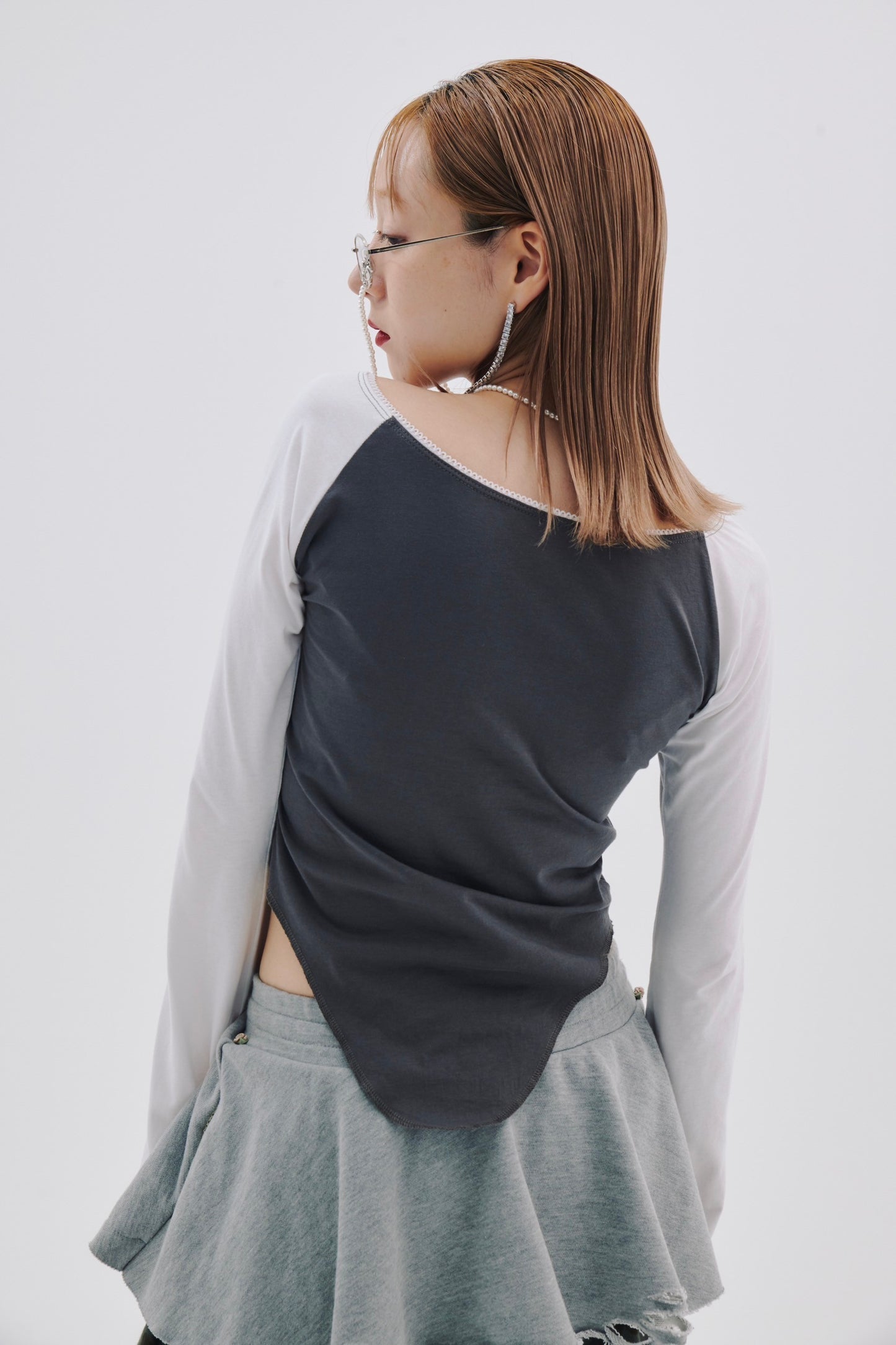 Lingerie Raglan Top(Dark Gray)