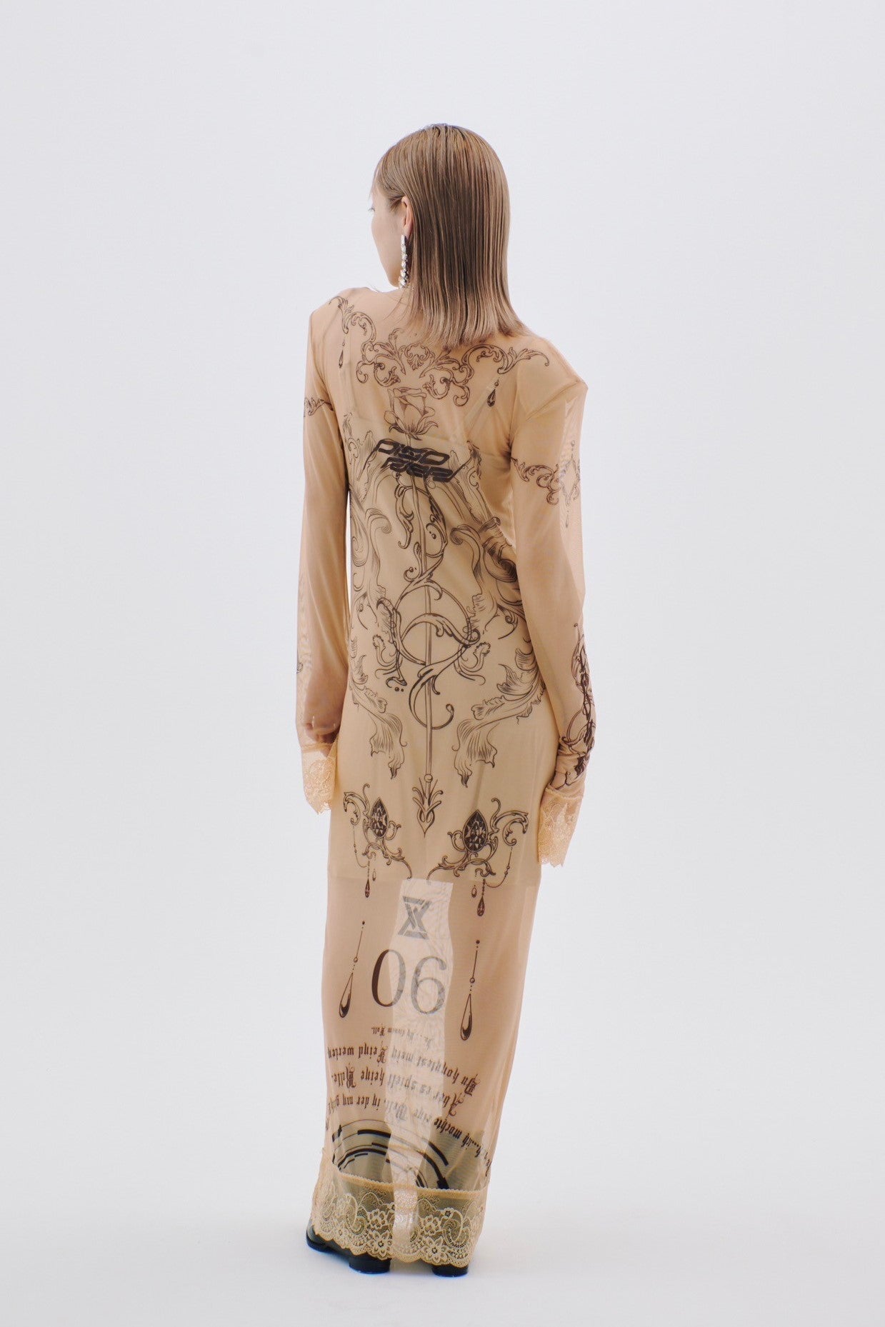 Armed Second Skin Dress #2(Beige×Black)