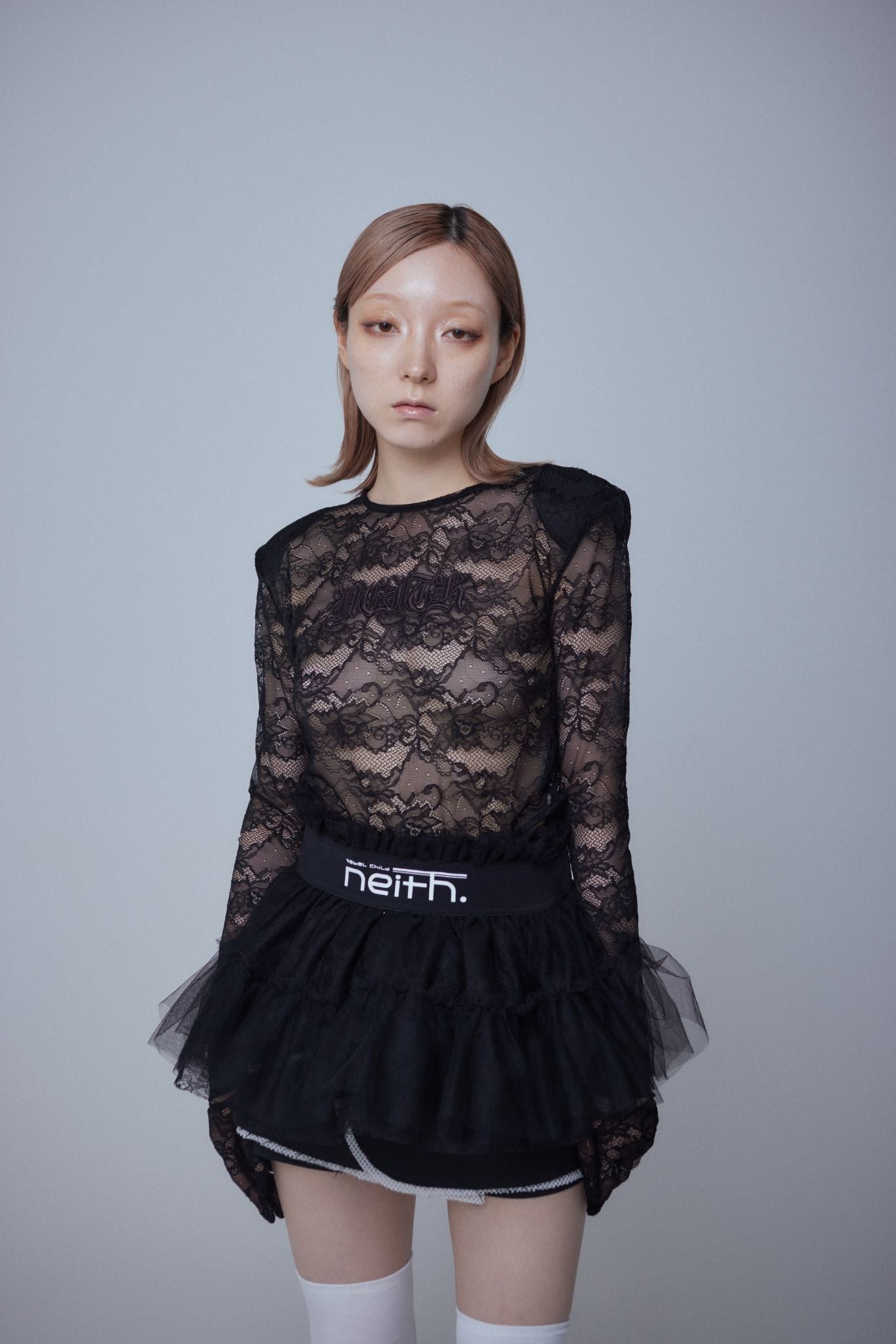 Multi Tulle Top(Lace Black)