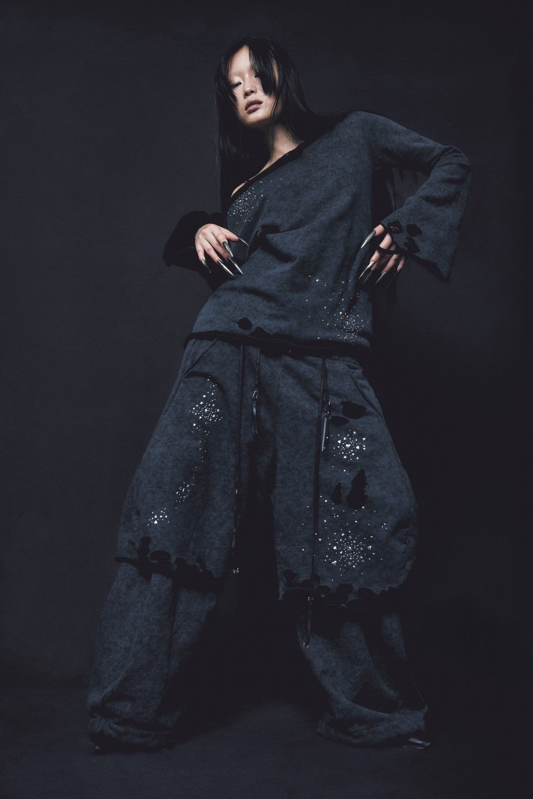 Love Veil Sweat Dress(Black)