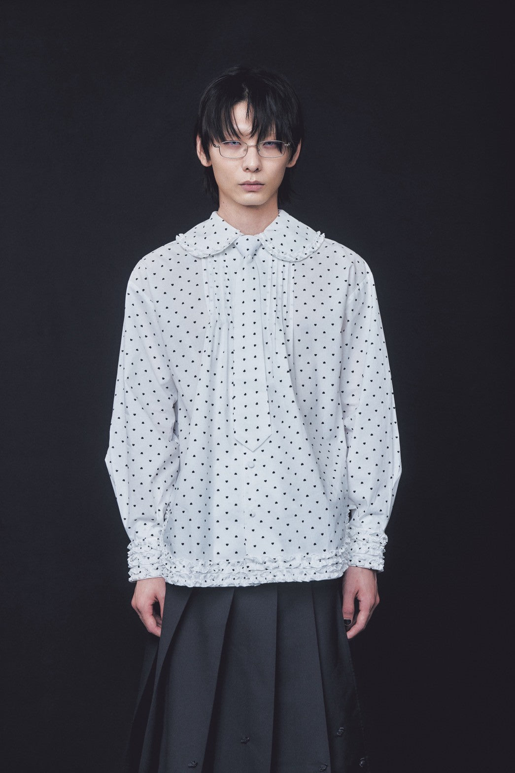 Love Dot Frill Shirt(White)