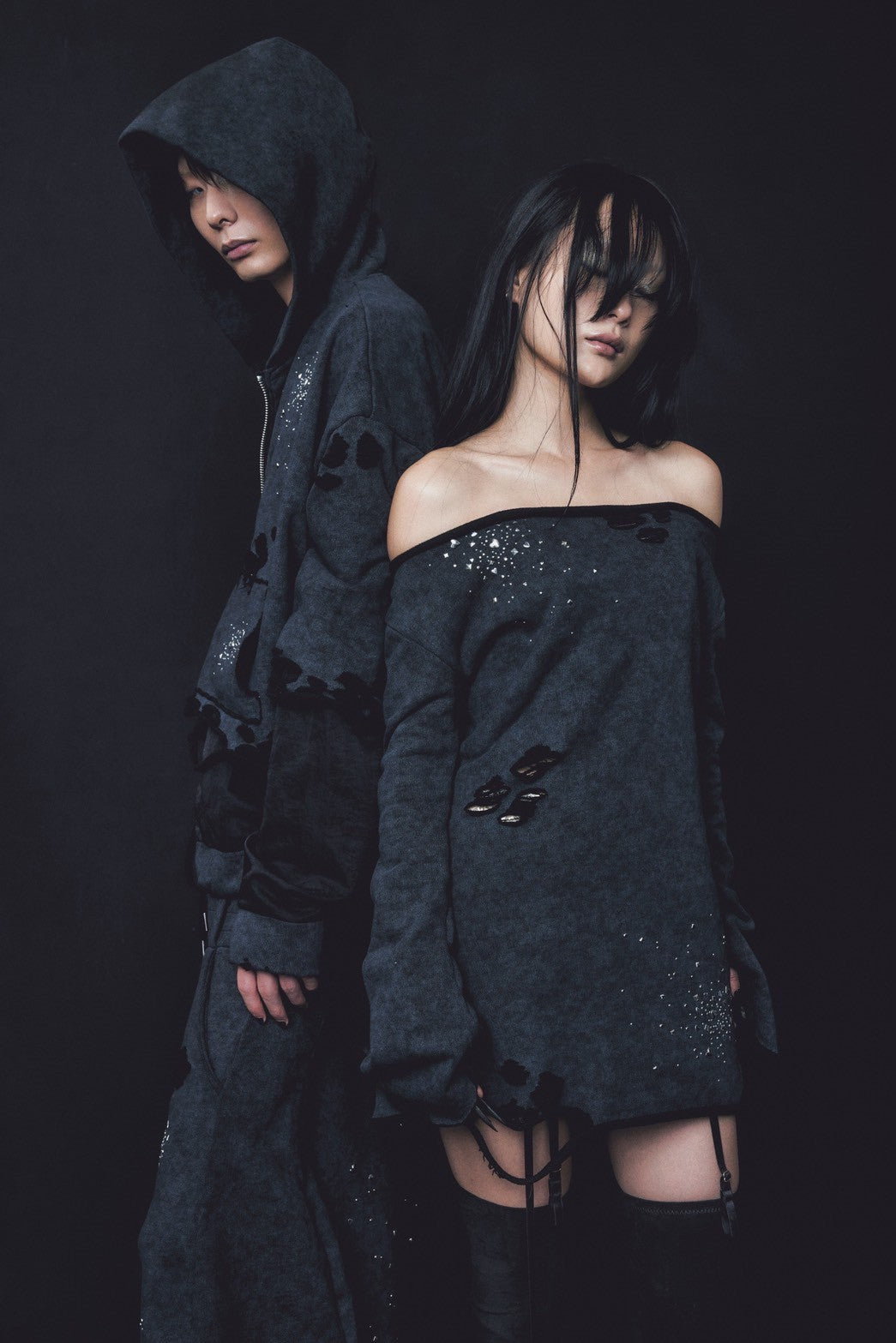 Love Veil Sweat Dress(Black)