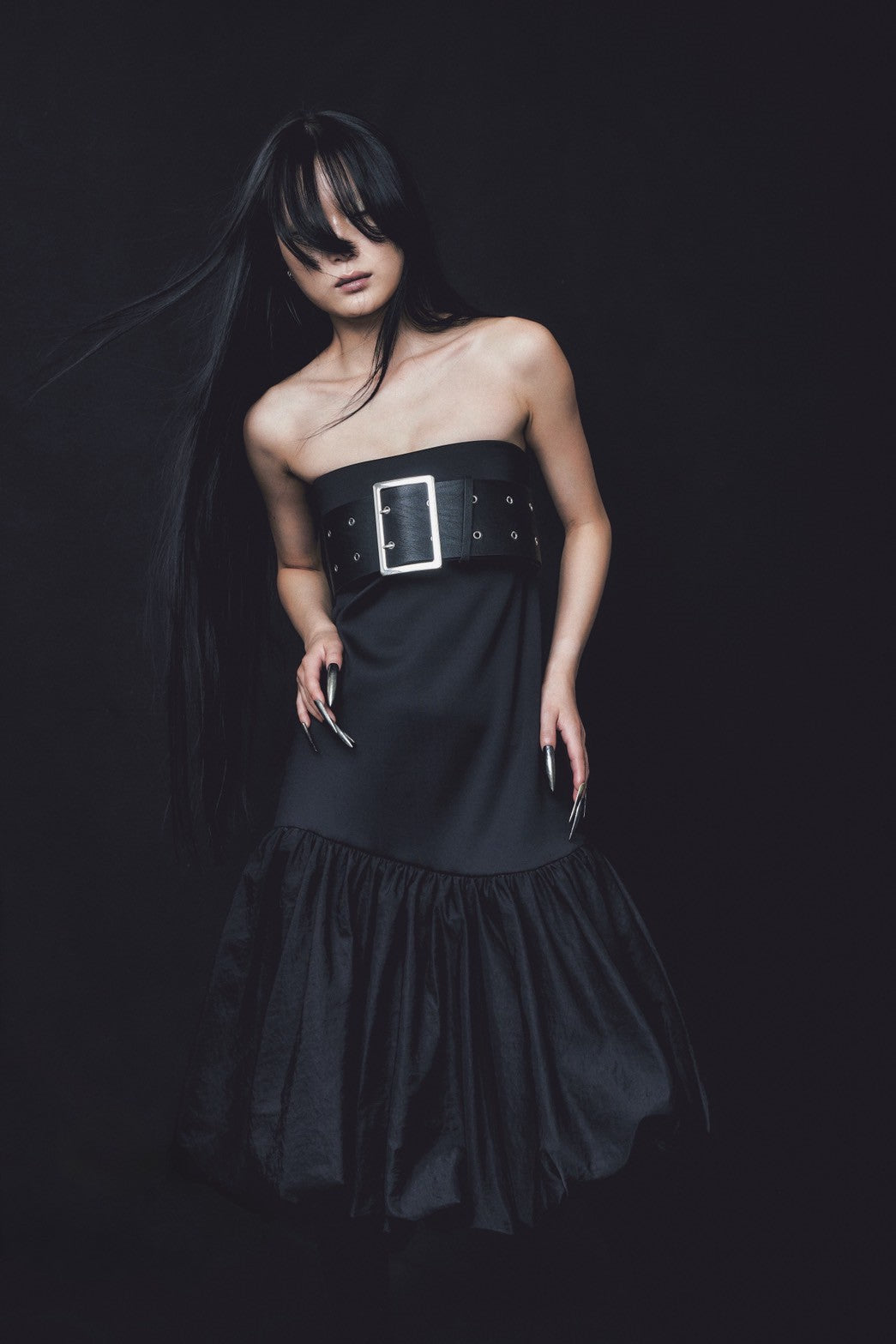Leather Balloon Dresskirt(Black)