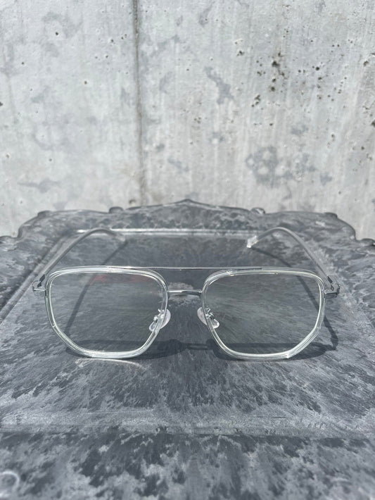 Geek Square Flame Glasses（Silver）