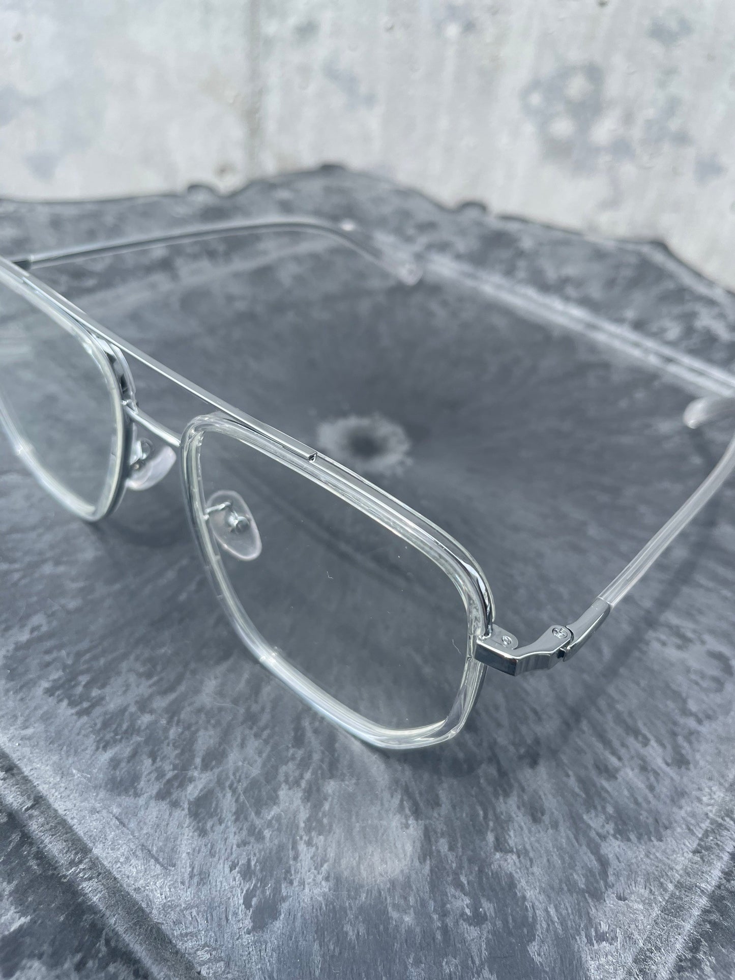 Geek Square Flame Glasses（Silver）