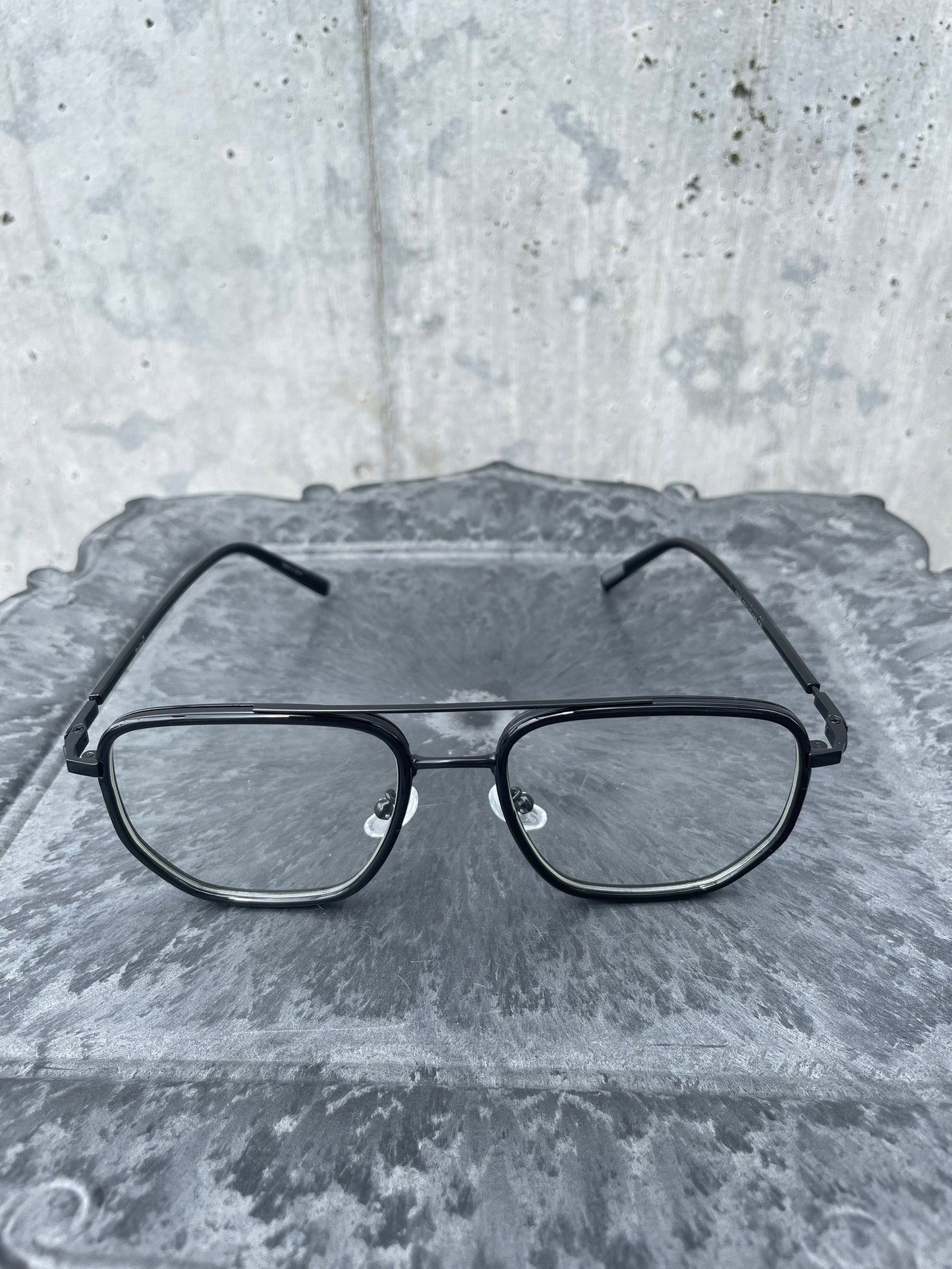 Geek Square Flame Glasses（Black）