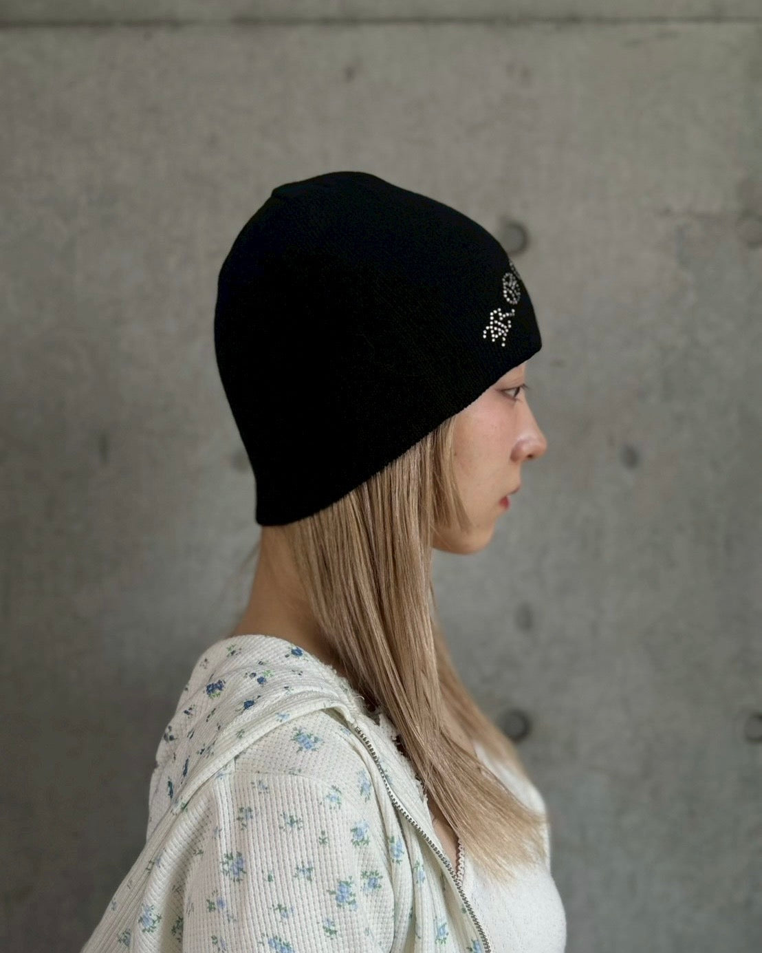 【Last3】Rhinestone Beanie(Black)