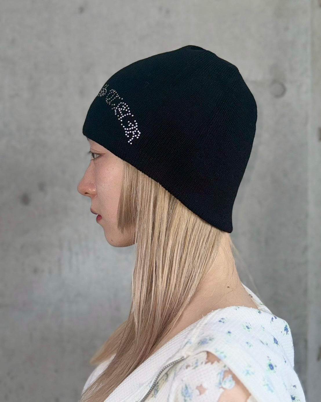 【Last3】Rhinestone Beanie(Black)