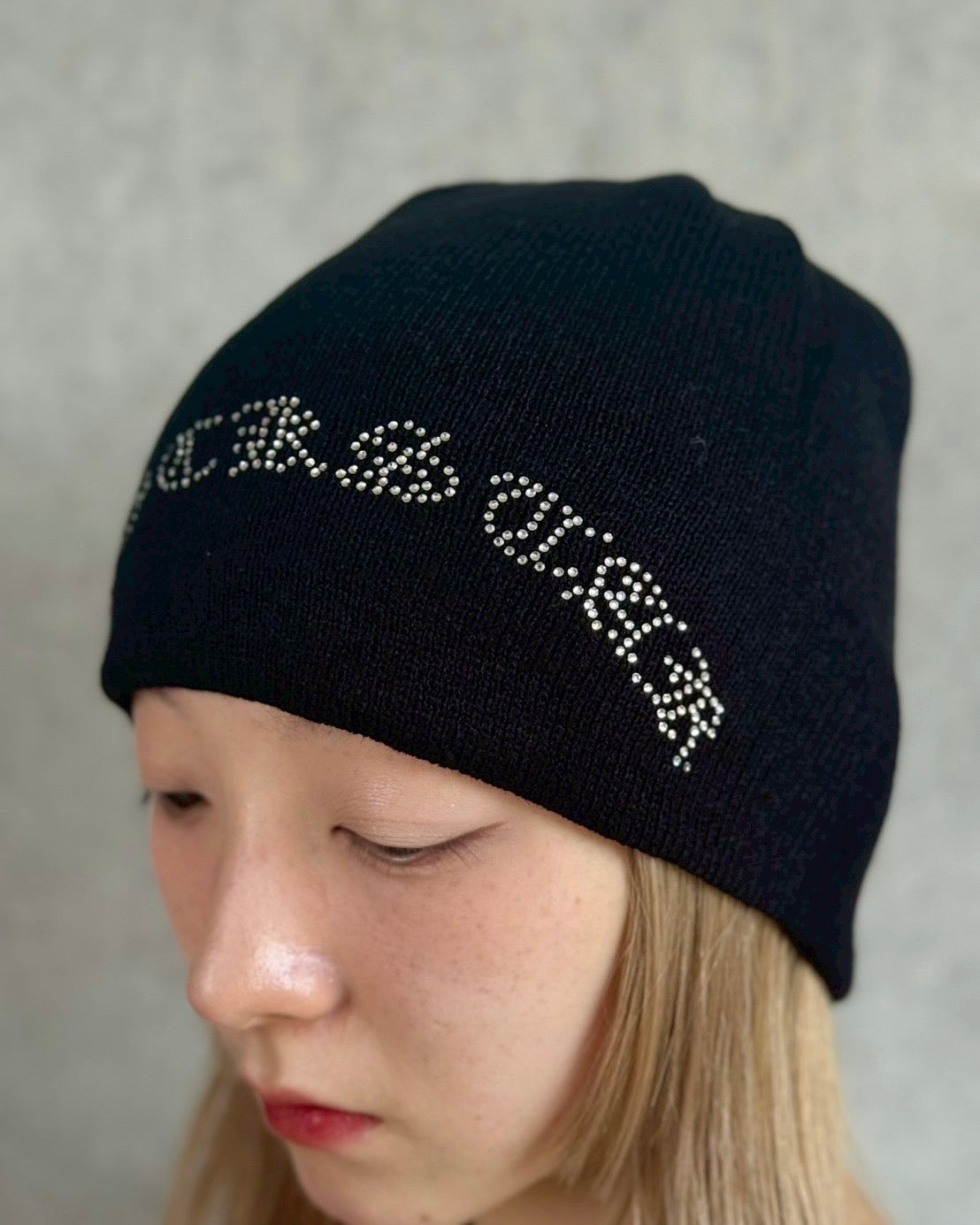【Last3】Rhinestone Beanie(Black)
