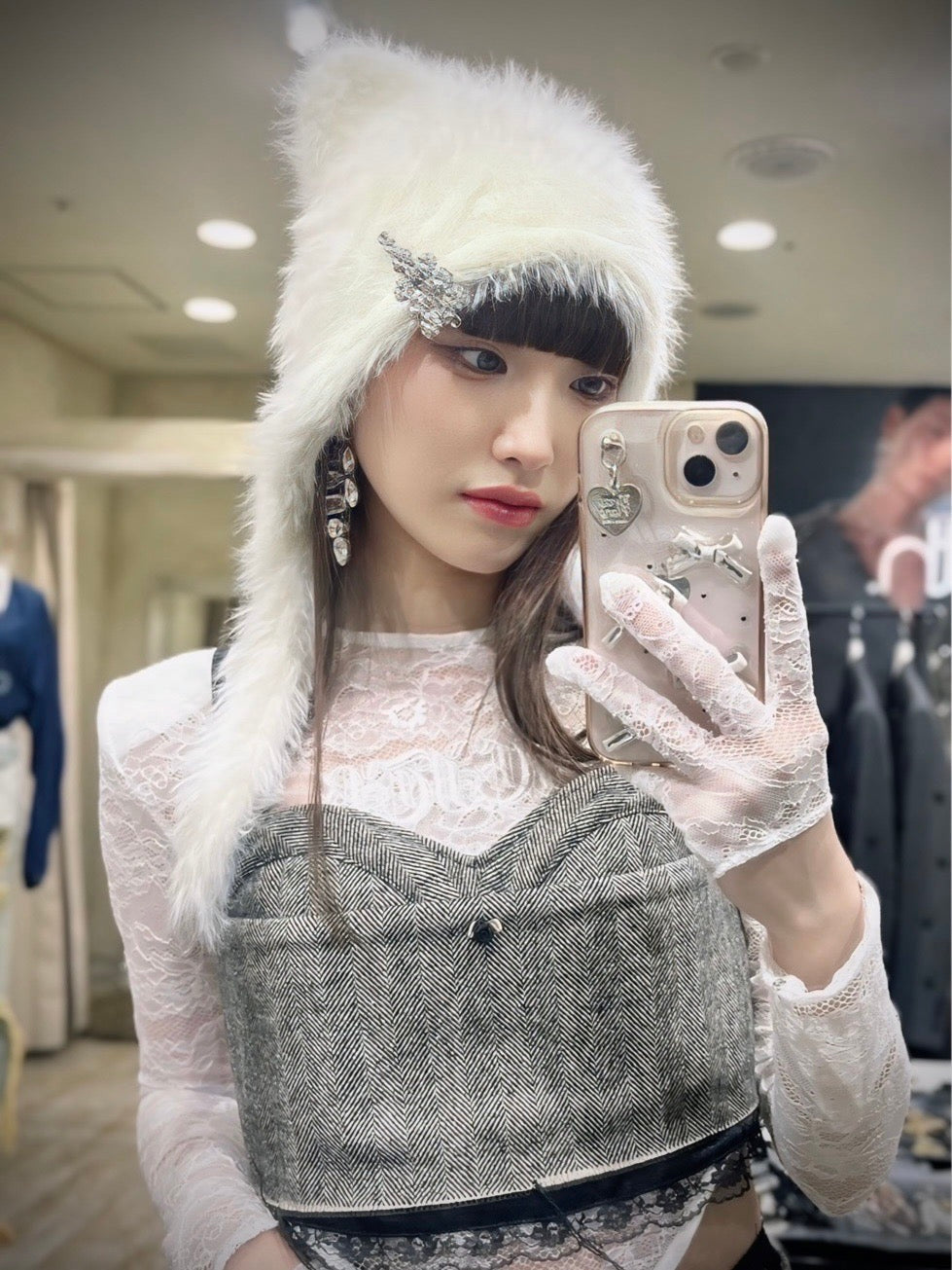 Fluffy Cat Beanie(White)