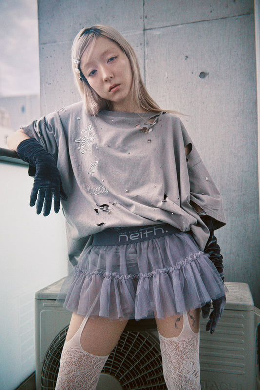 Multi Tulle Top(Gray)
