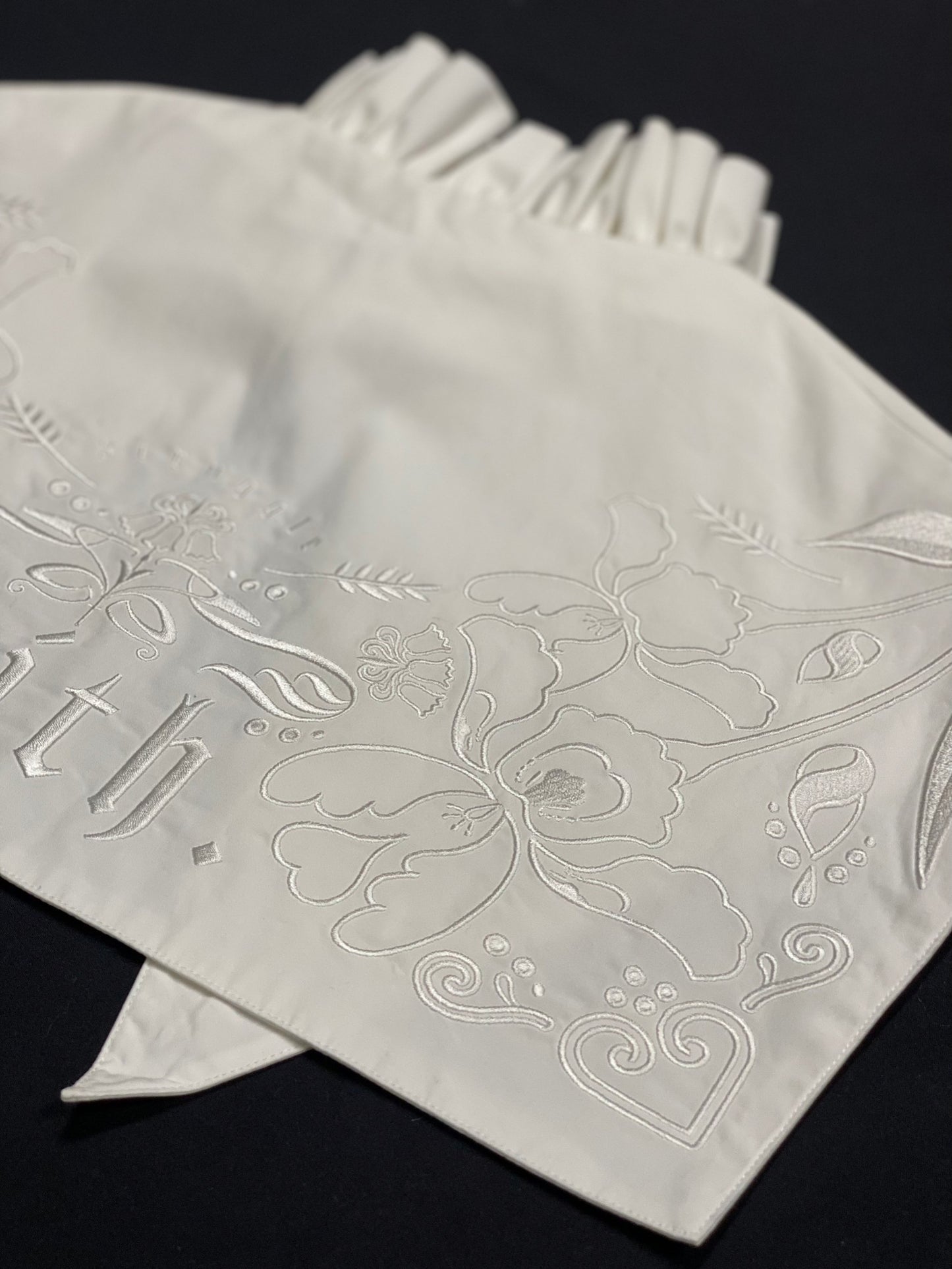 Shaga Embroidery Frill Collar(White)
